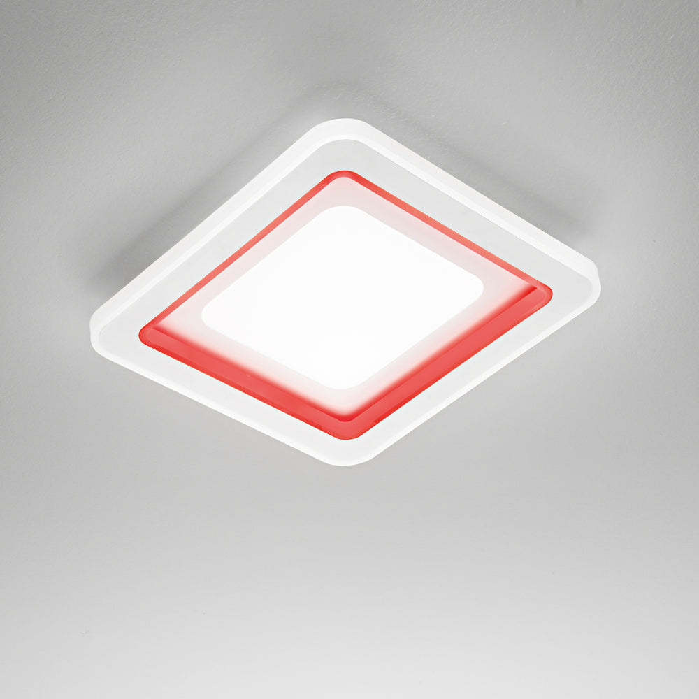 PLAFONIERA LED DYGITAL QUADRATA BIANCA 40W 4315LM CCT+RGB CON TELECOMANDO 48X48X6,8CM
