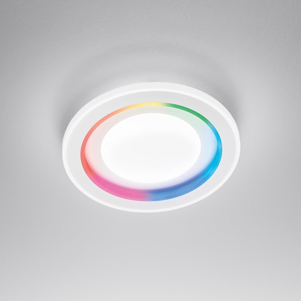 PLAFONIERA LED DYGITAL TONDA BIANCA 40W 4310LM CCT+RGB CON TELECOMANDO 48X6,8CM
