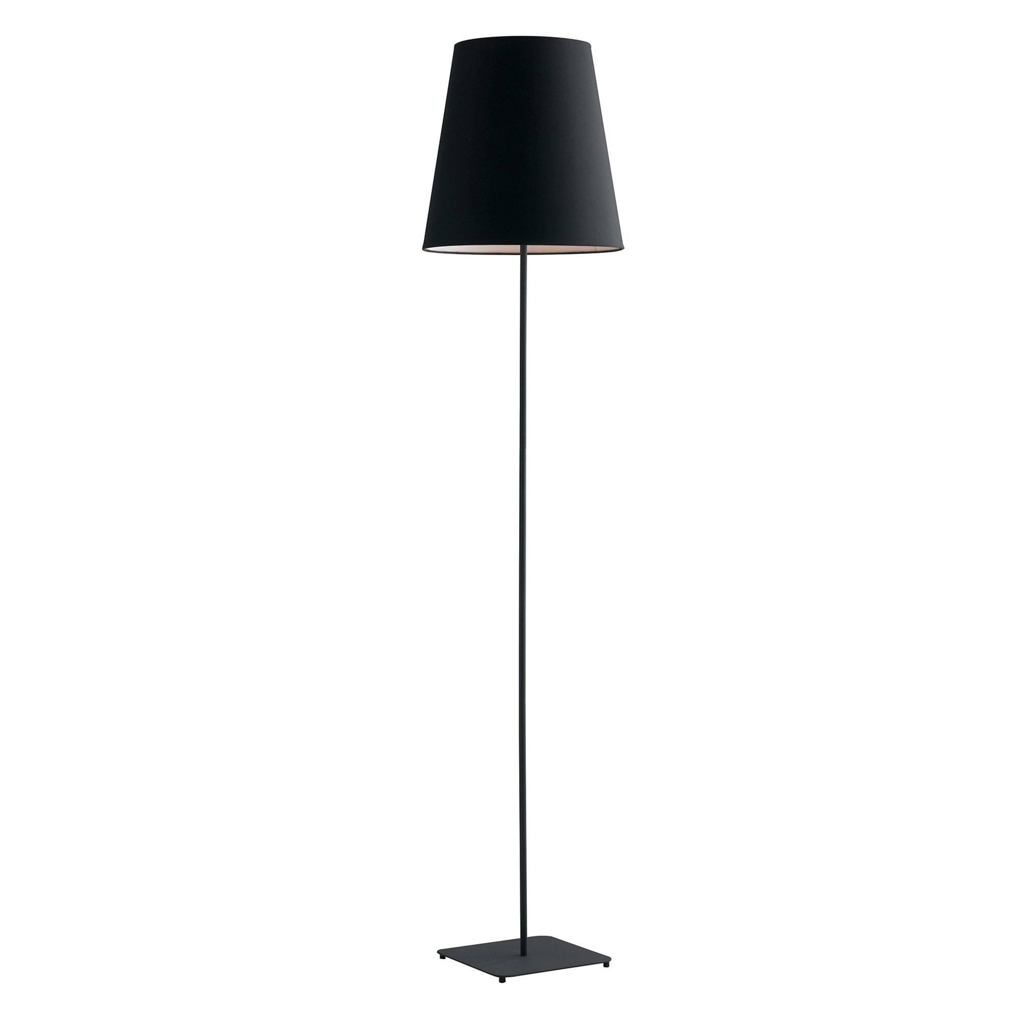 "Piantana ELVIS in metallo nero con paralume in tessuto 155"