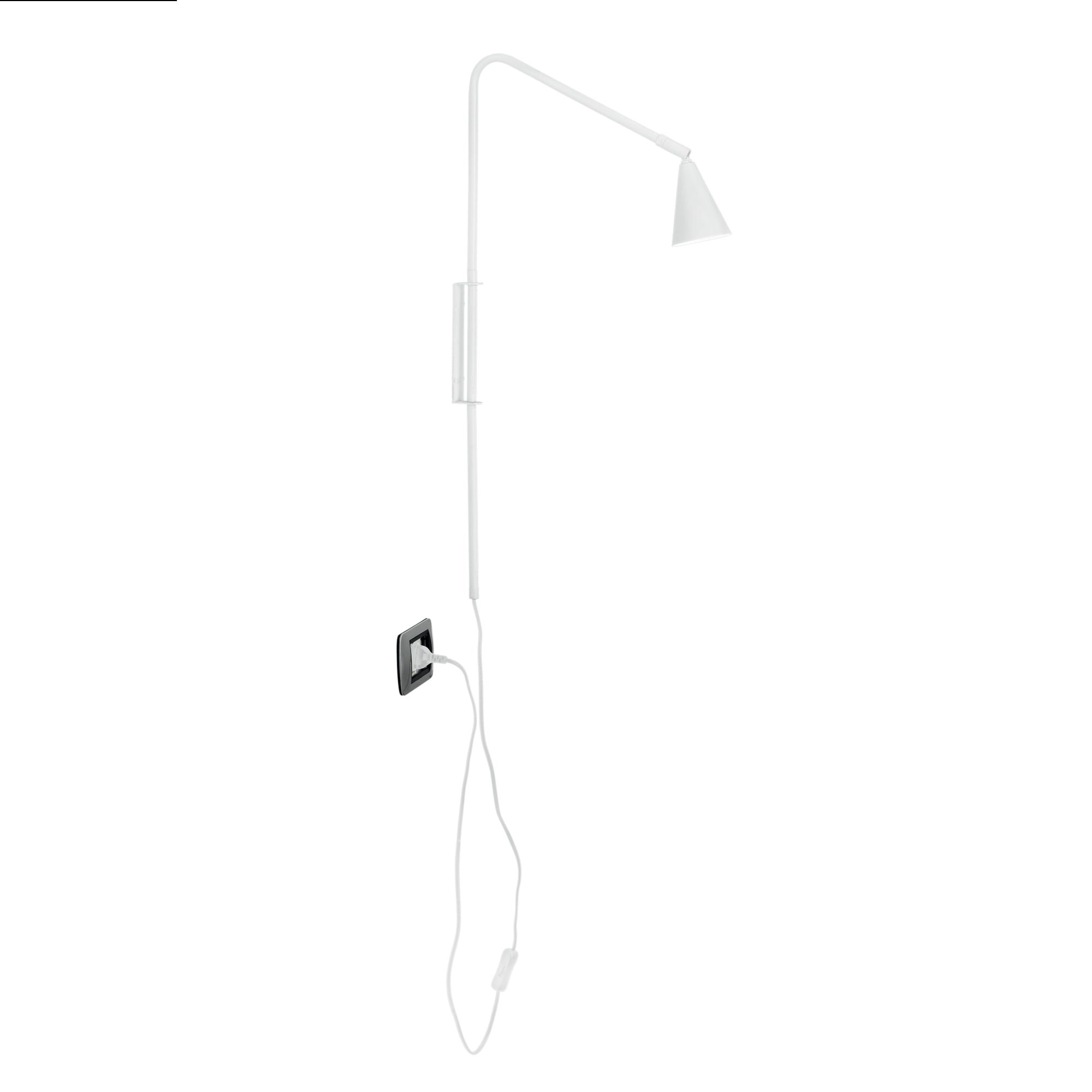 "Applique ENEA in metallo bianco con punto luce orientabile"