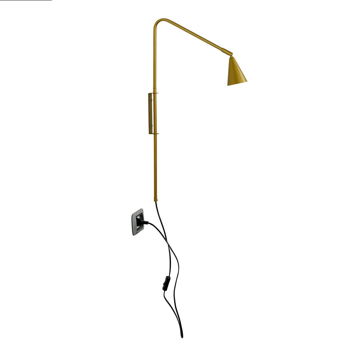 "Applique ENEA in metallo oro con punto luce orientabile"