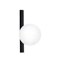 "Applique ENOIRE in metallo nero con diffusore in vetro bianco"