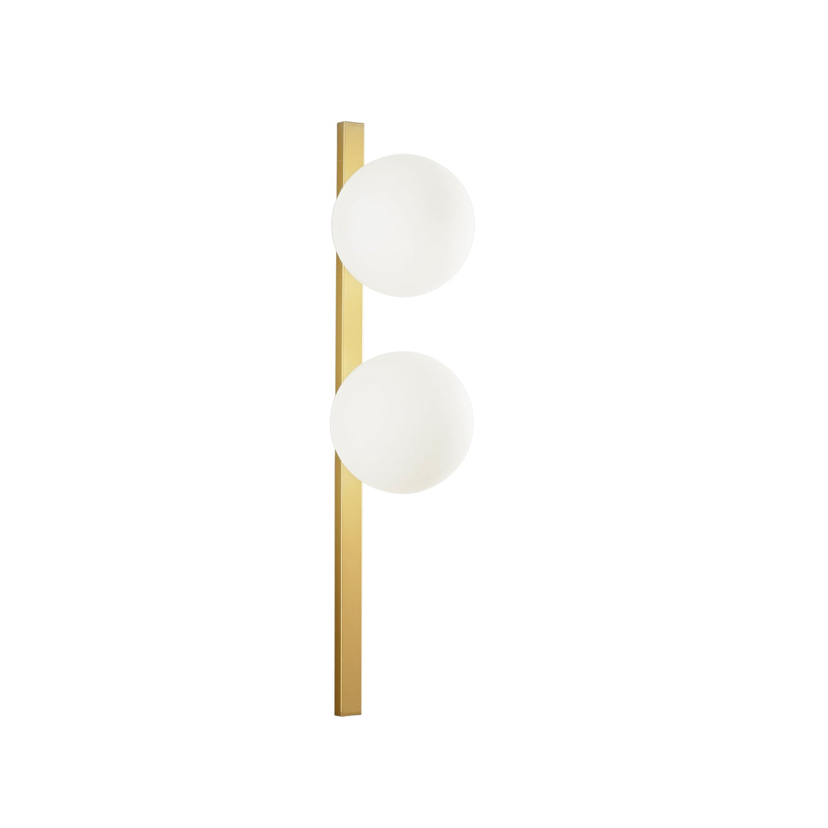 "Applique ENOIRE in metallo oro con due diffusori in vetro bianco"