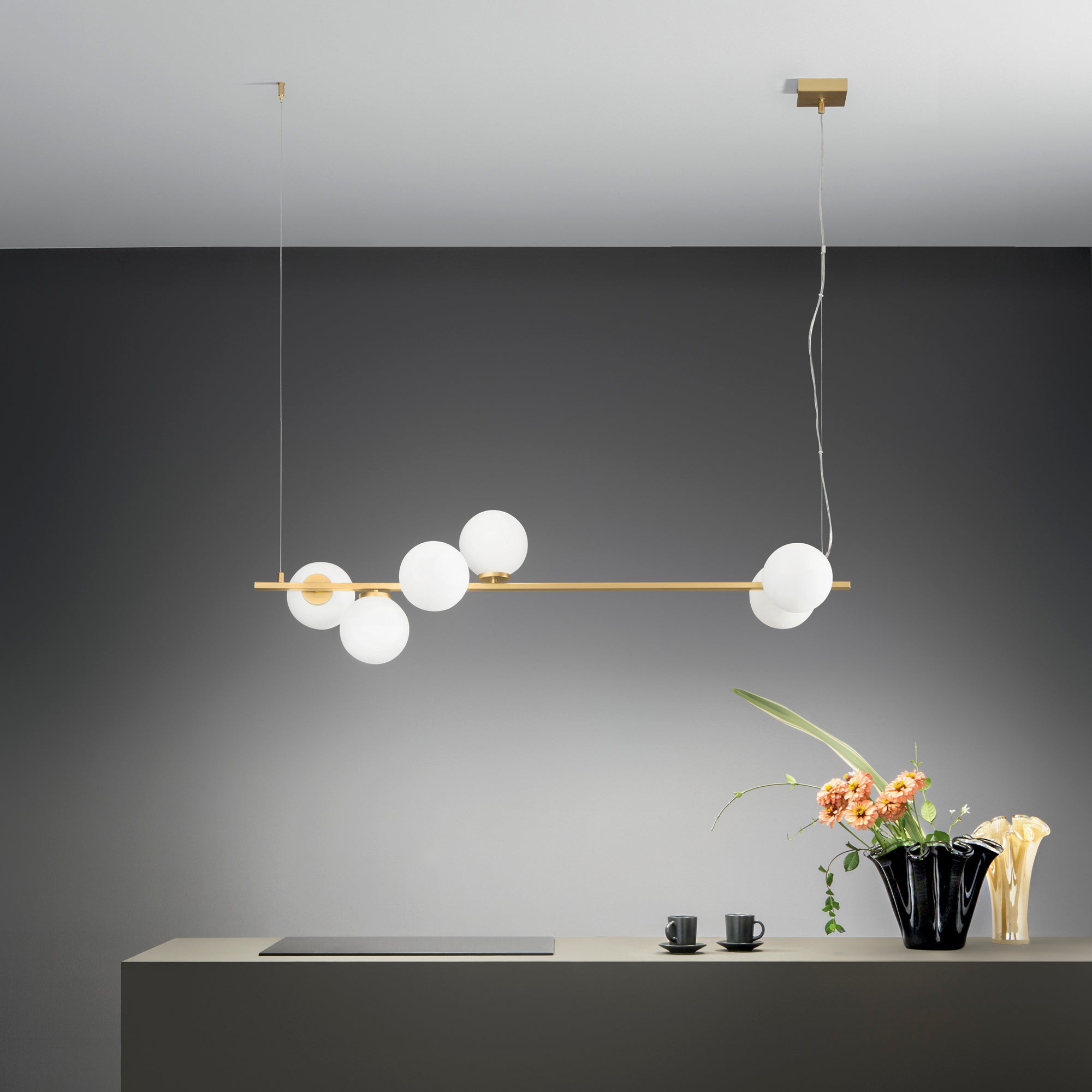 SOSPENSIONE ENOIRE ORO 6XE14 120X12X150CM