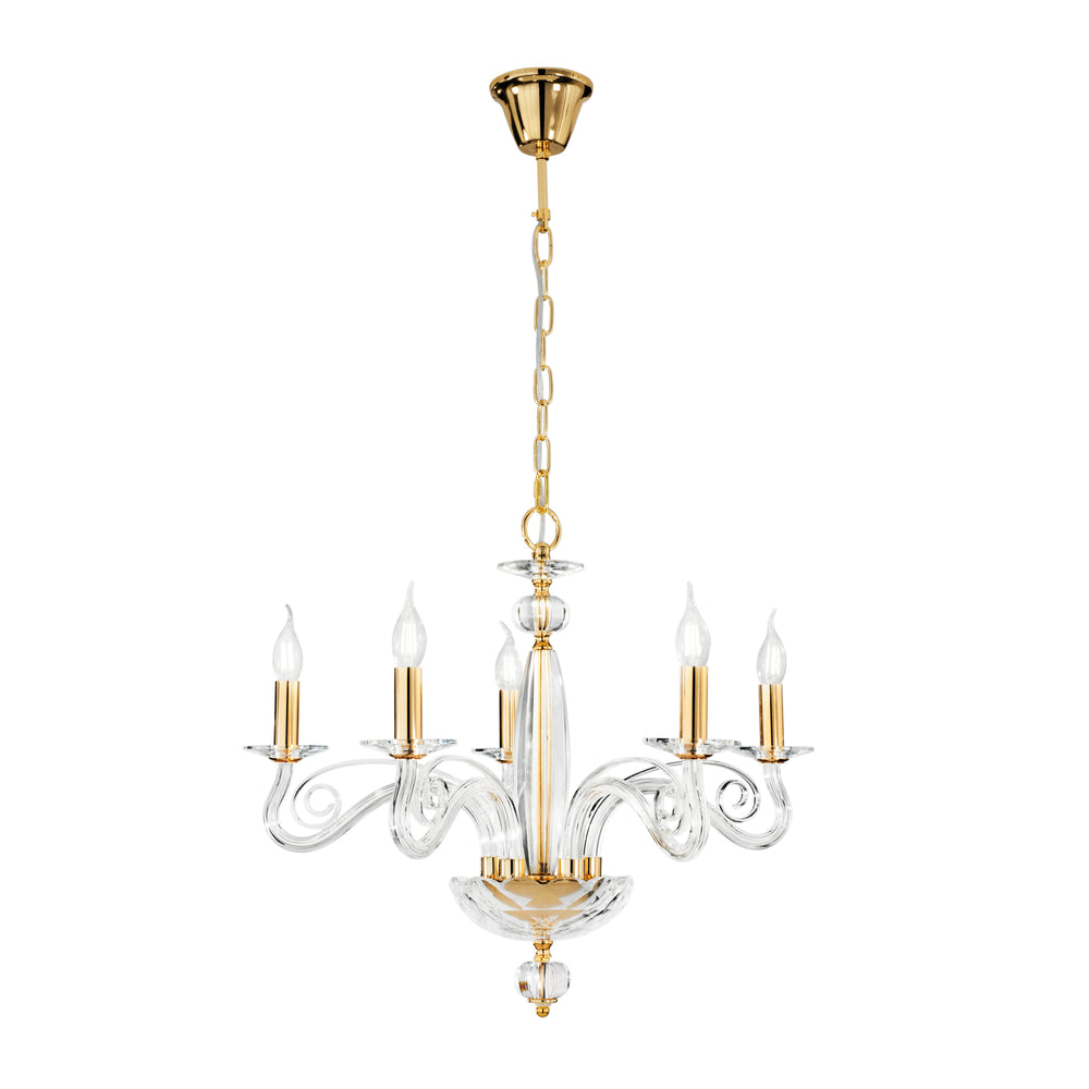 LAMPADARIO EPOQUE ORO 5XE14 65X140CM