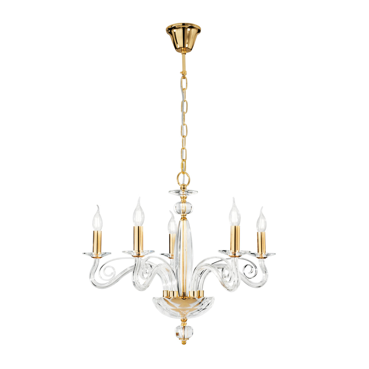LAMPADARIO EPOQUE ORO 5XE14 65X140CM