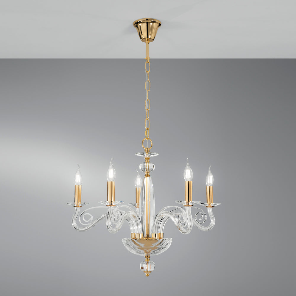 LAMPADARIO EPOQUE ORO 5XE14 65X140CM