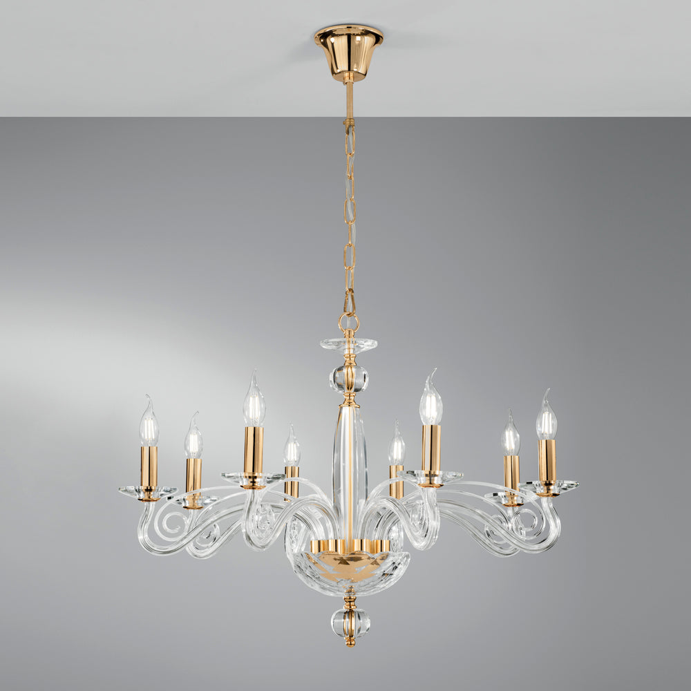LAMPADARIO EPOQUE ORO 8XE14 70X140CM