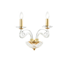 "Applique EPOQUE a due luci in cristallo con finiture oro"