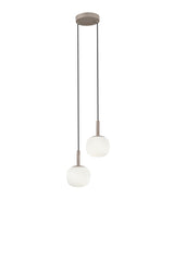SOSPENSIONE ERIS BIANCO E MARRONE IN ALLUMINIO+VETRO 2XE14 26X15X150CM