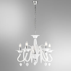 LAMPADARIO ESTEFAN BIANCO 5XE14 53X53X180CM