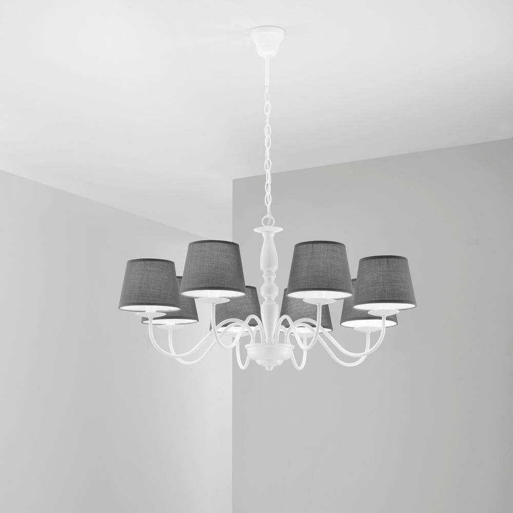 LAMPADARIO FAVOLABIANCO/GRIGIO 8XE14 79,3X122,5CM