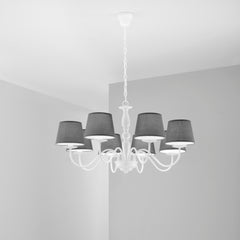 LAMPADARIO FAVOLABIANCO/GRIGIO 8XE14 79,3X122,5CM