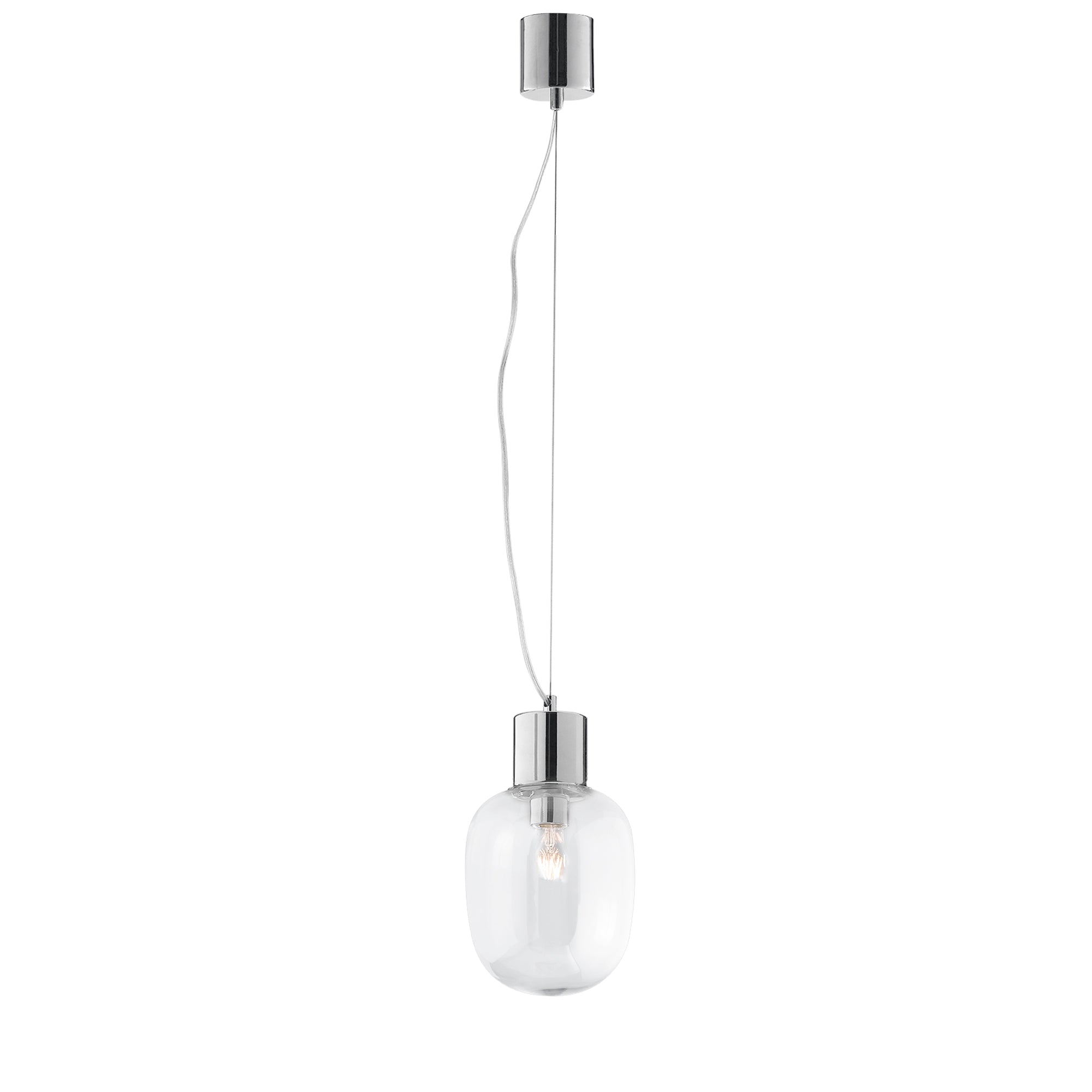 SOSPENSIONE FELLINI CROMO 1XE27 18X120CM