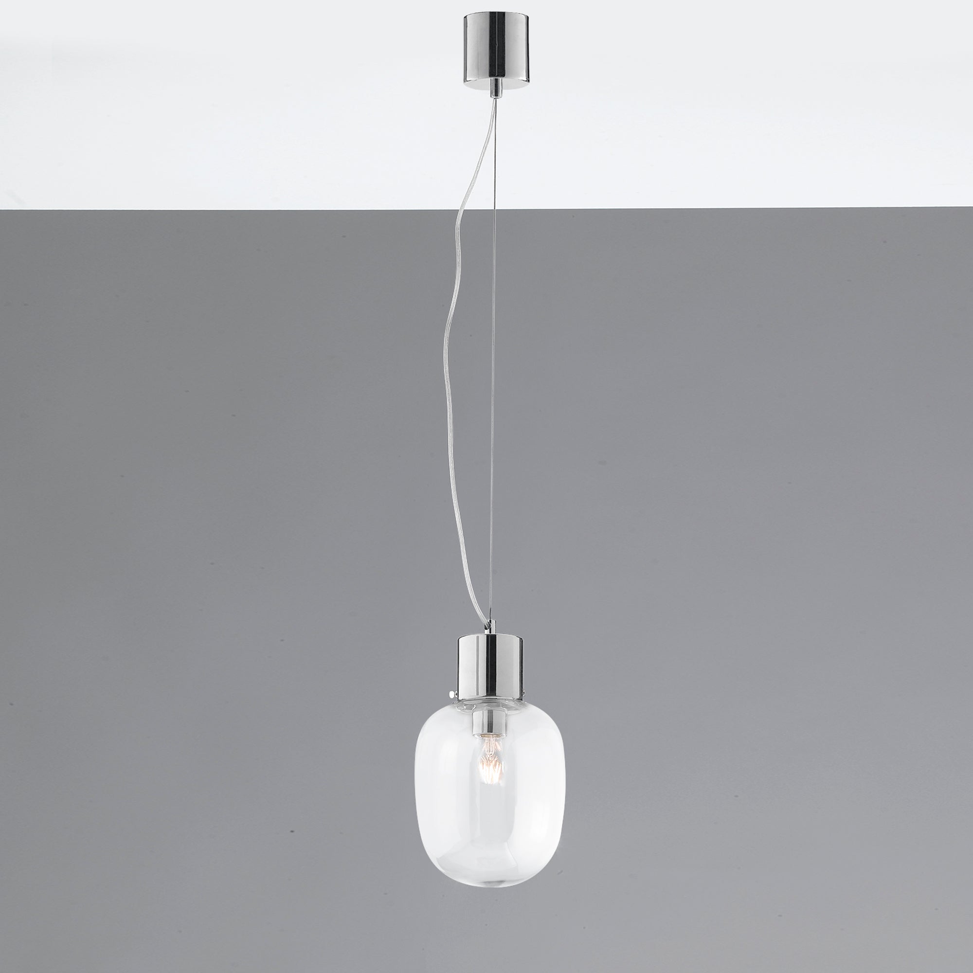 SOSPENSIONE FELLINI CROMO 1XE27 18X120CM