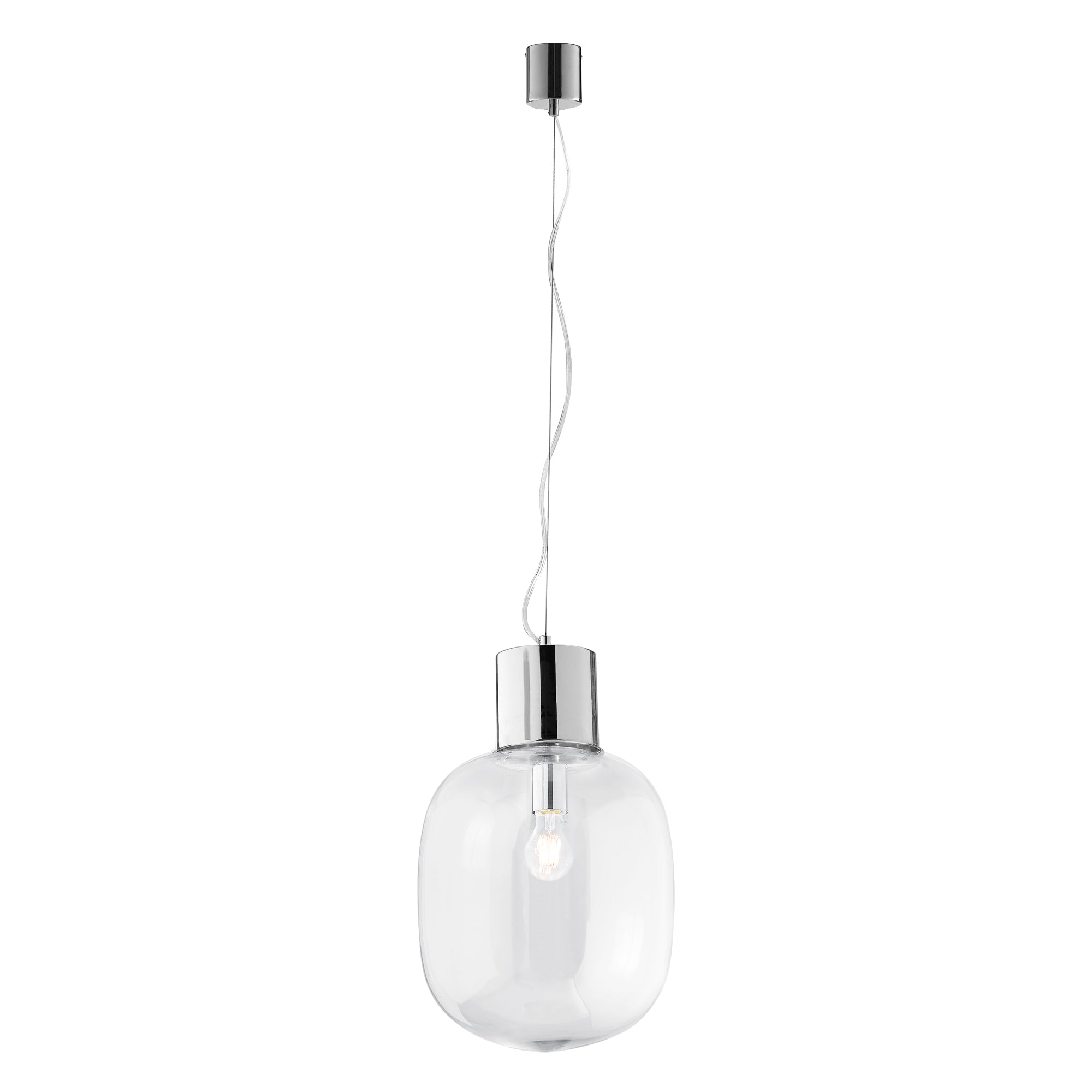 SOSPENSIONE FELLINI CROMO 1XE27 30X163CM