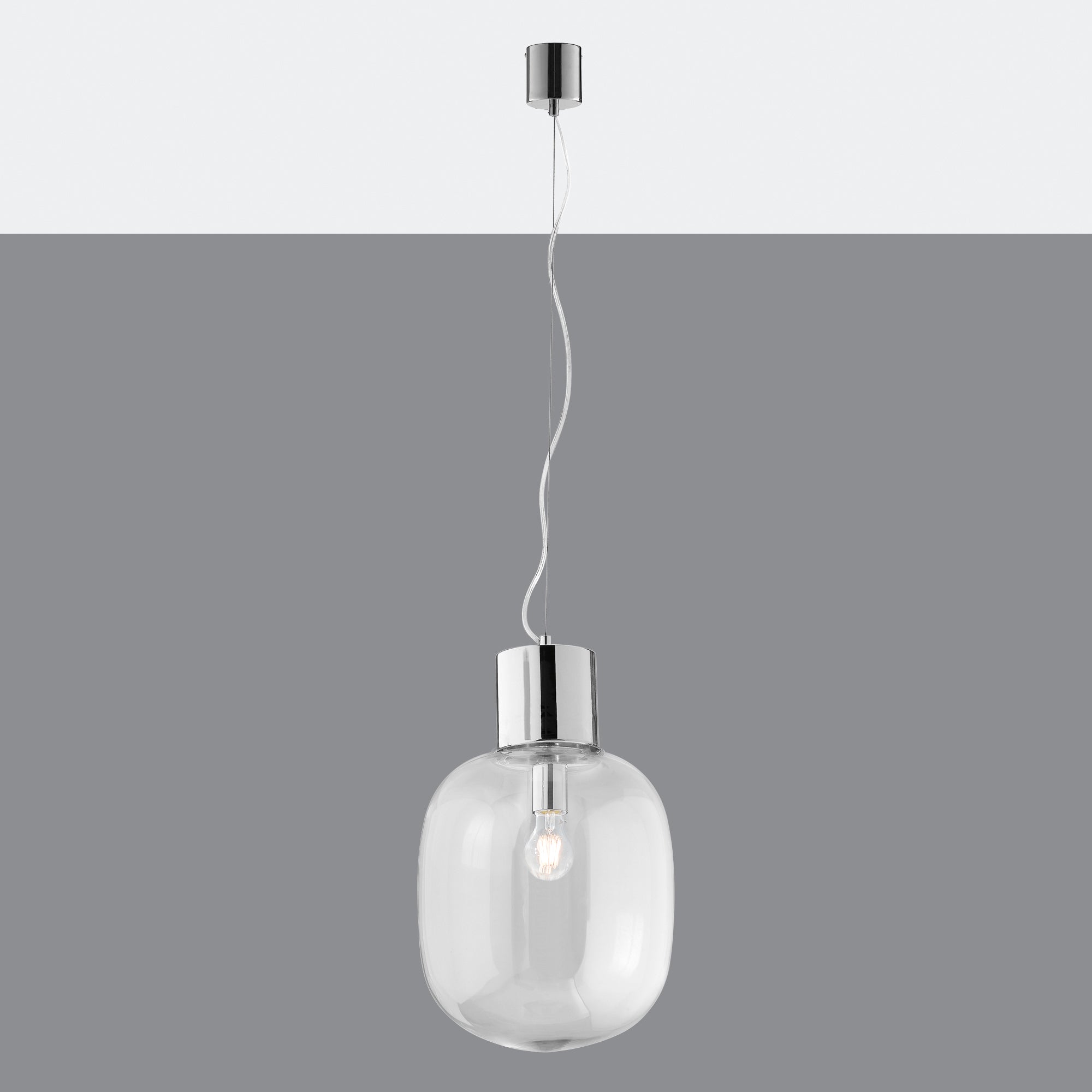 SOSPENSIONE FELLINI CROMO 1XE27 30X163CM