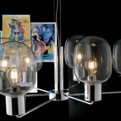 LAMPADARIO FELLINI CROMO 6XE27 98X150CM