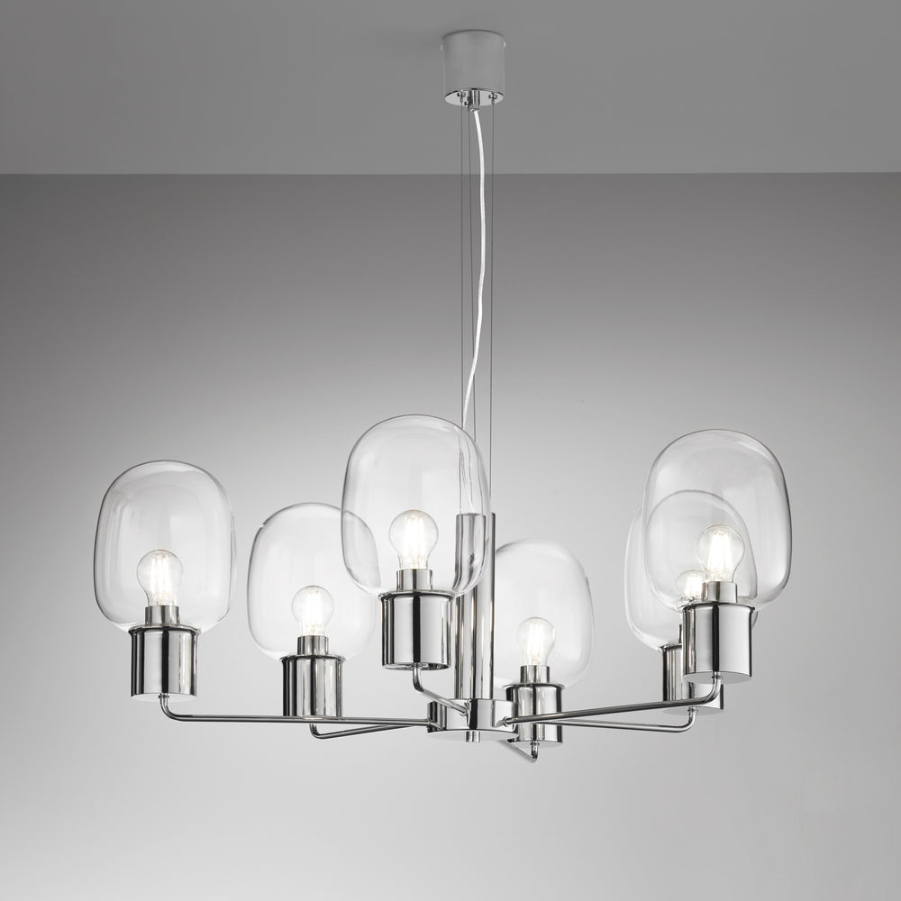 LAMPADARIO FELLINI CROMO 6XE27 98X150CM