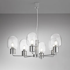 LAMPADARIO FELLINI CROMO 6XE27 98X150CM
