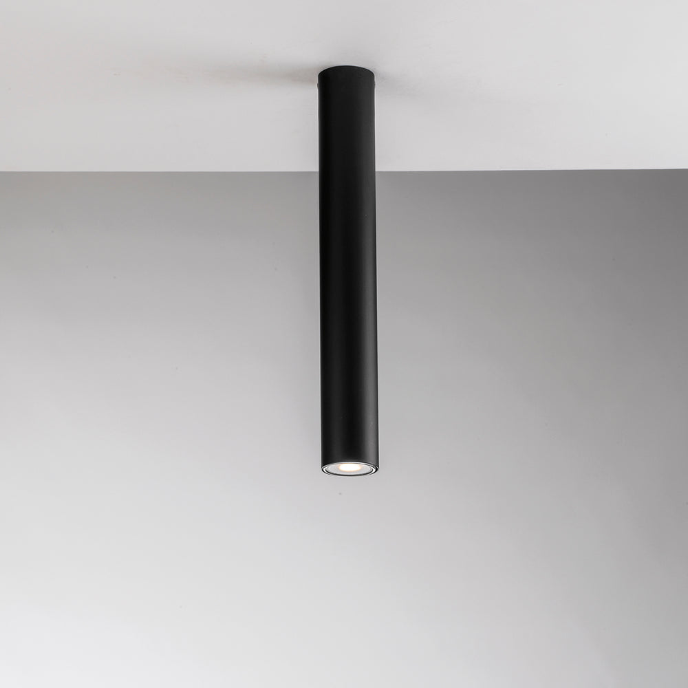 PLAFONIERA FLUKE TONDA NERA 1XGU10 5,5X5,5X40CM