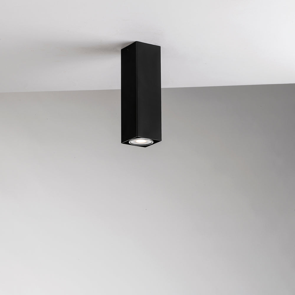 PLAFONIERA FLUKE QUADRATA NERA 1XGU10 6X6X20CM