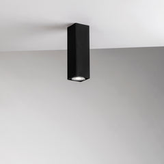 PLAFONIERA FLUKE QUADRATA NERA 1XGU10 6X6X20CM