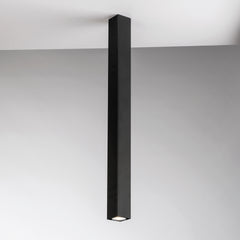 PLAFONIERA FLUKE QUADRATA NERA 1XGU10 6X6X75CM
