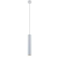"Sospensione FLUKE cilindrica un punto luce in metallo bianco 30 cm."