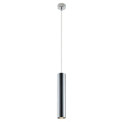 "Sospensione FLUKE cilindrica un punto luce in metallo cromo 30 cm."