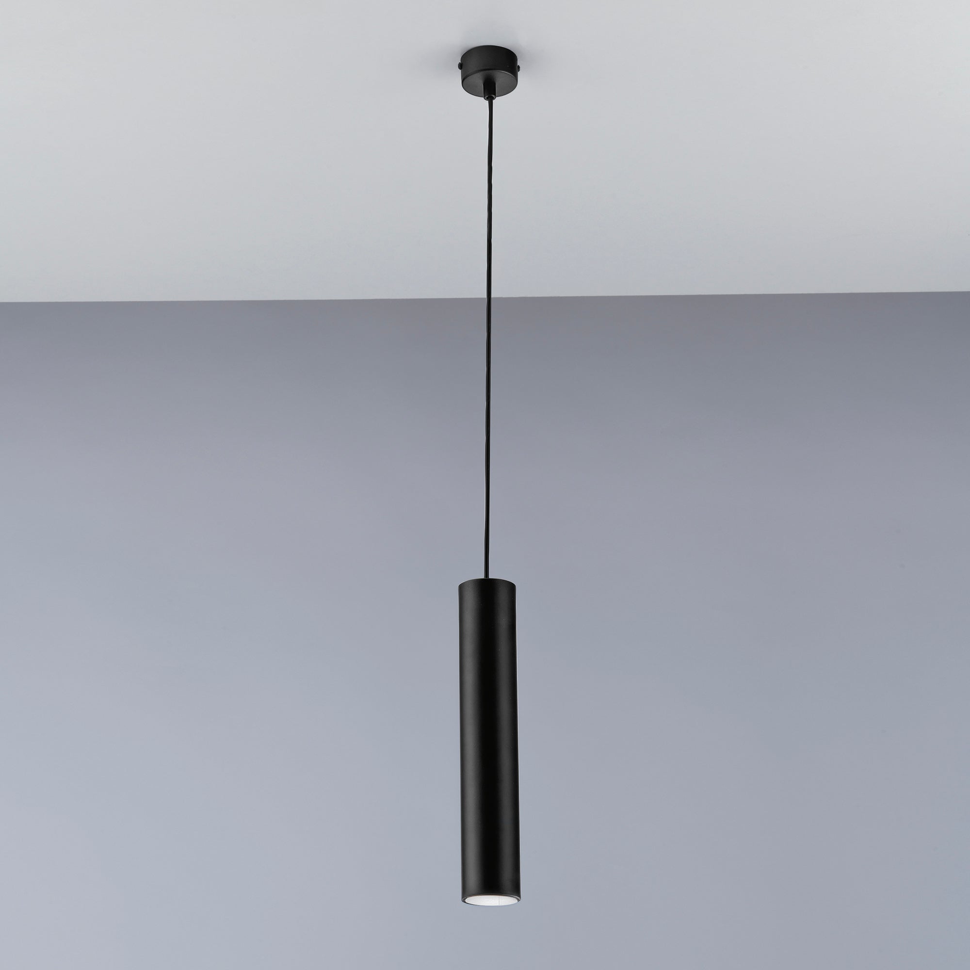 SOSPENSIONE FLUKE TONDA NERA 1XGU10 5,5X5,5X30CM