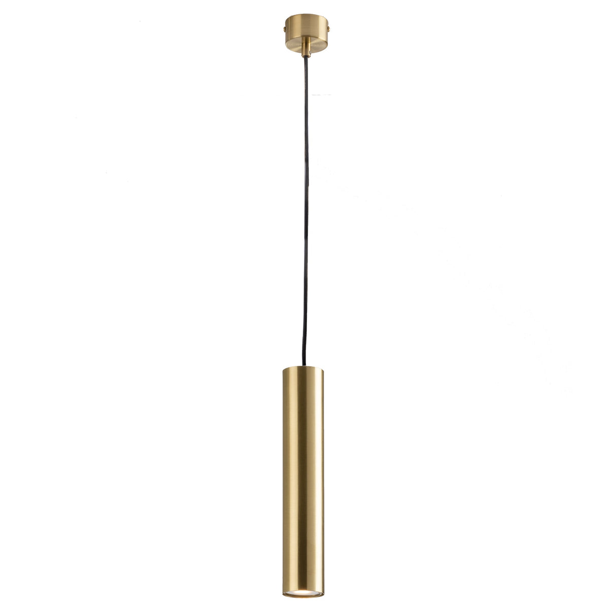 "Sospensione FLUKE cilindrica un punto luce in metallo oro 30 cm."