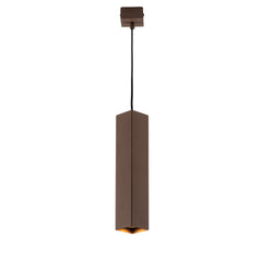 "Sospensione FLUKE quadrata un punto luce in metallo bronzo 30 cm."