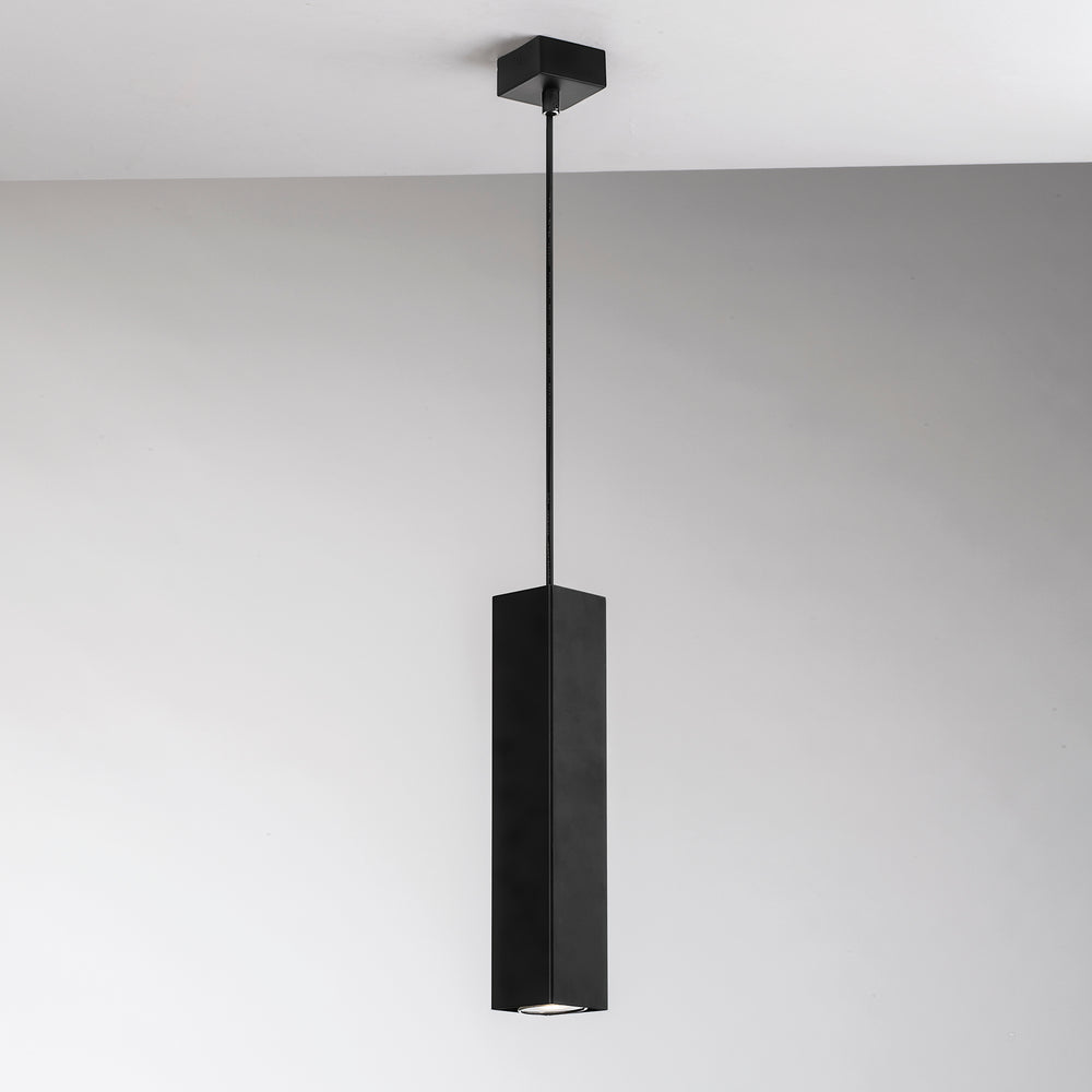 SOSPENSIONE FLUKE QUADRATA NERA 1XGU10 6X6X30CM