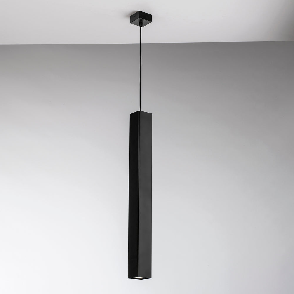 SOSPENSIONE FLUKE QUADRATA NERA 1XGU10 6X6X60CM