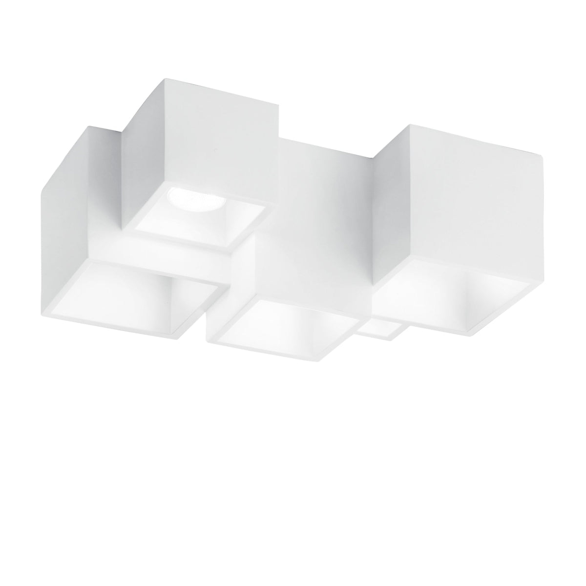 "Plafoniera FOSTER in gesso bianco verniciabile con cinque punti luce"