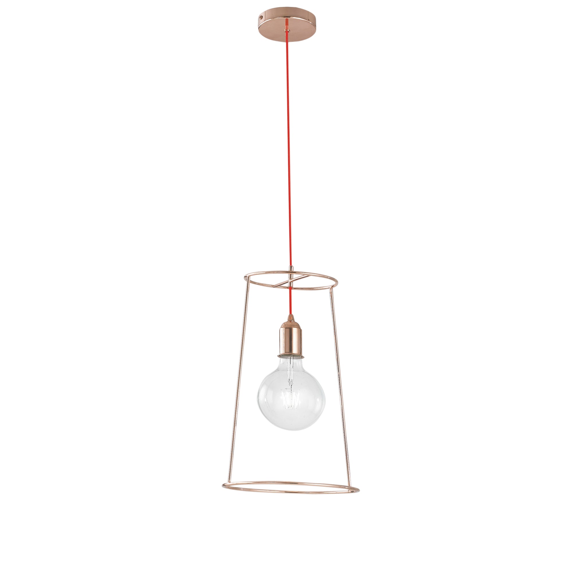 "Lampadario a sospensione FRIDA in metallo oro rosa 25 cm."