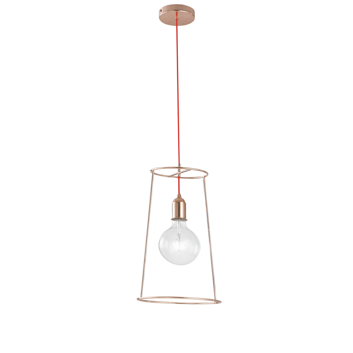 "Lampadario a sospensione FRIDA in metallo oro rosa 25 cm."
