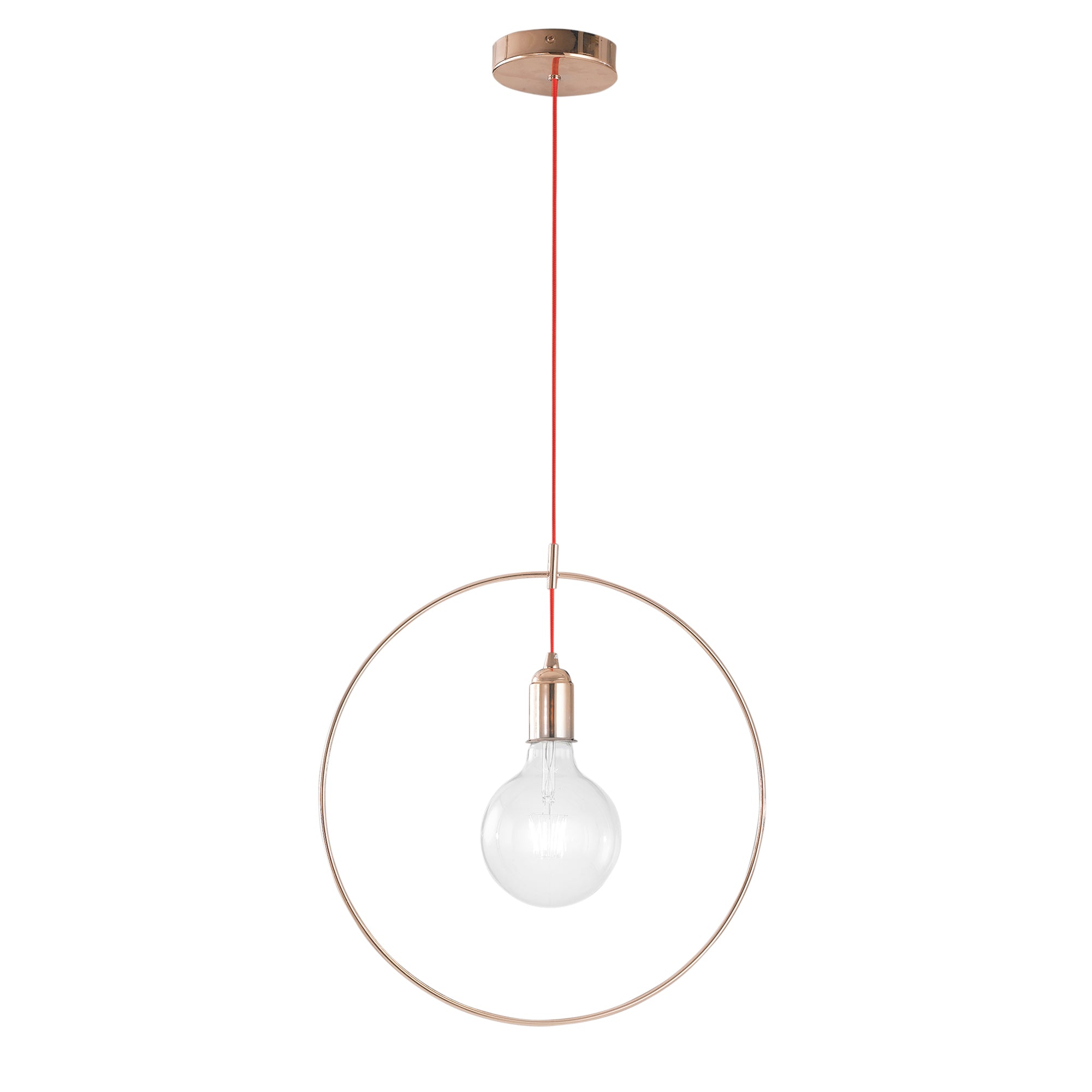 "Lampadario a sospensione FRIDA in metallo oro rosa 40 cm."