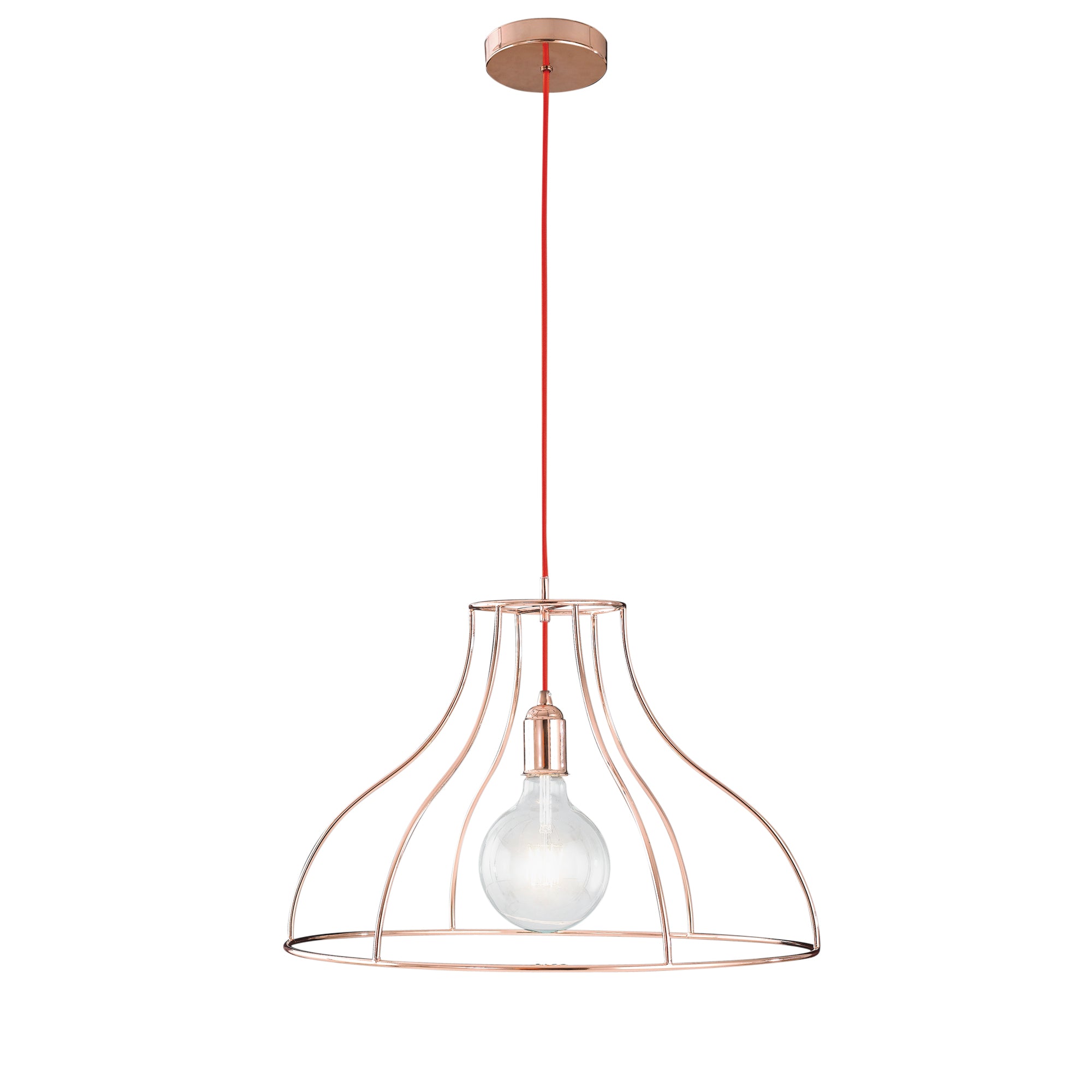 "Lampadario a sospensione FRIDA in metallo oro rosa 50 cm."