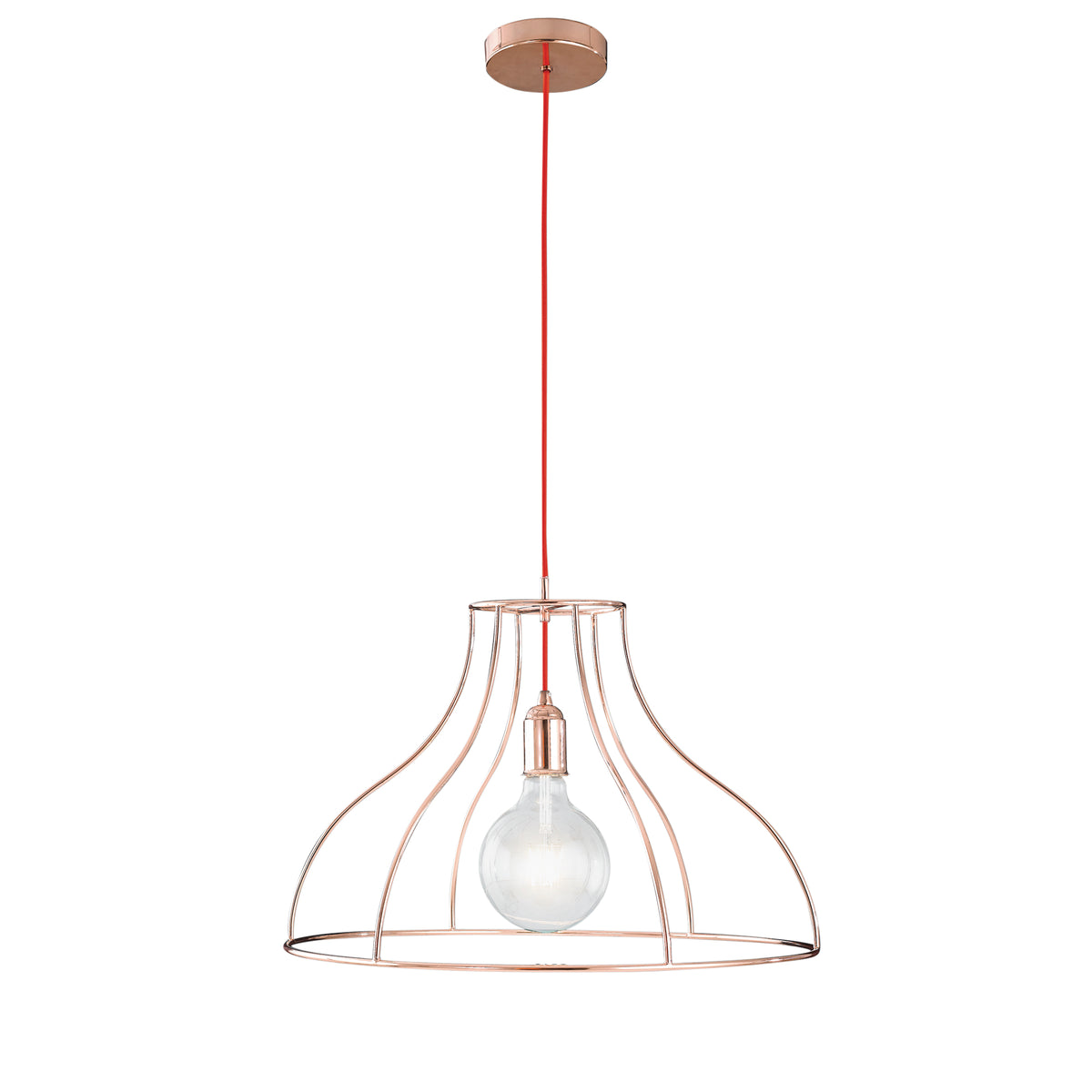 "Lampadario a sospensione FRIDA in metallo oro rosa 50 cm."