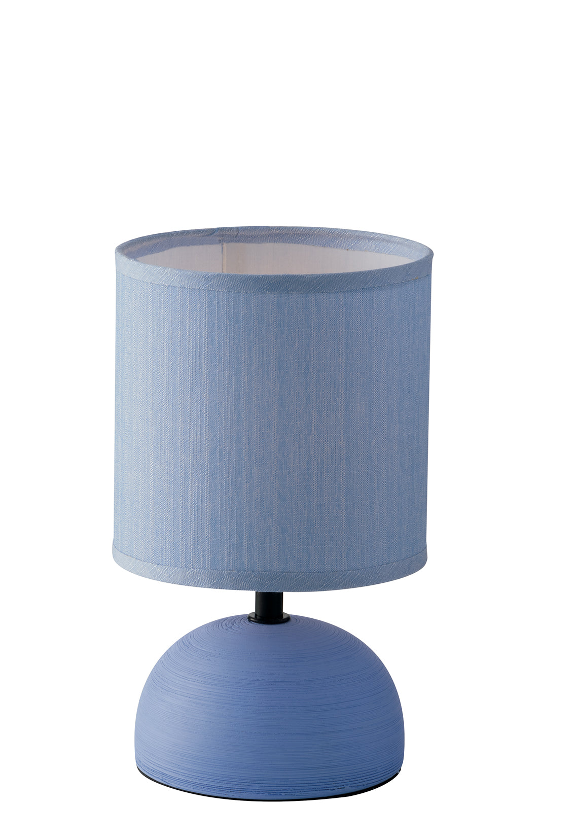 "Lampada da tavolo FURORE in ceramica blu con paralume in tessuto"