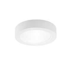 "Plafoniera GABRIEL rotonda in gesso bianco verniciabile con diffusore in vetro"