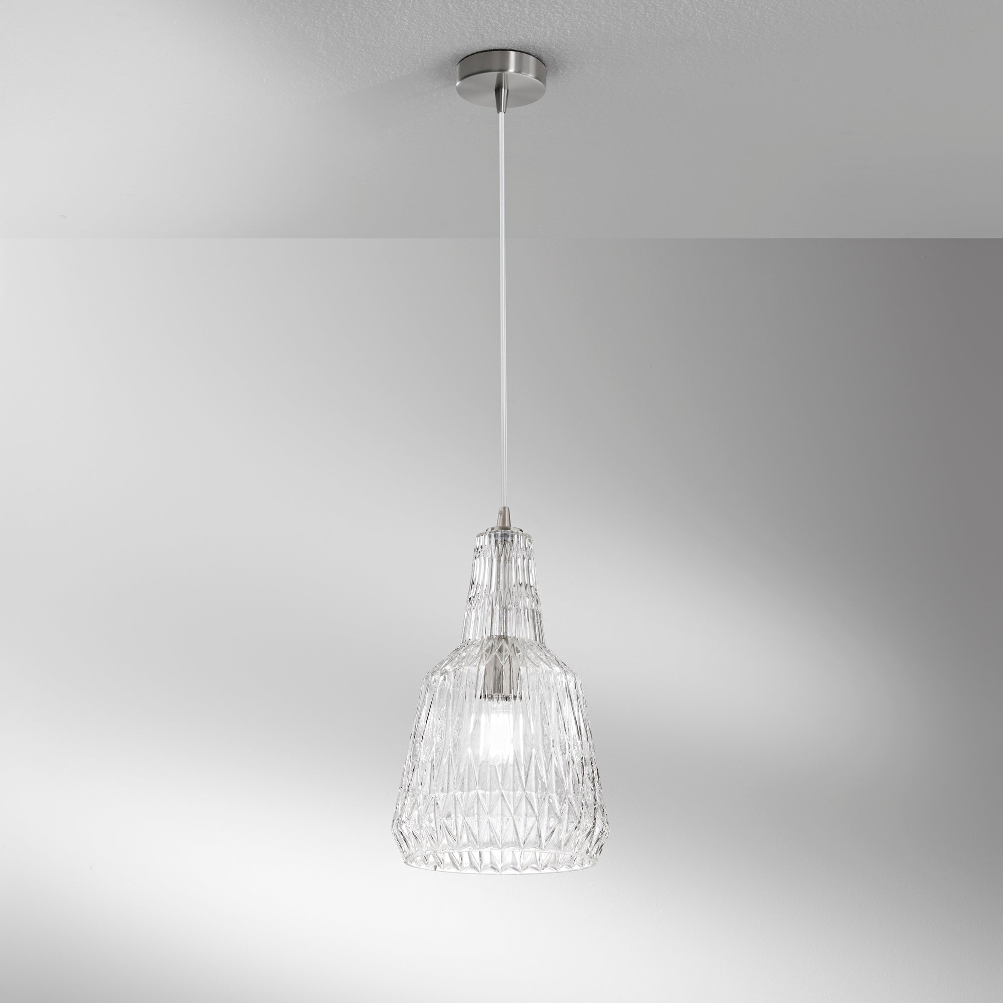 SOSPENSIONE GALWAY TRASPARENTE 1XE27 23X150CM