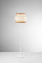 PIANTANA GAZEBO IN RATTAN NATURALE E TESSUTO BEIGE 1XE27 D40X145CM