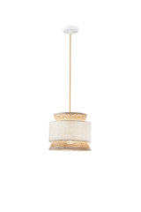 Sospensione GAZEBO beige realizzata artigianalmente con materiali naturali