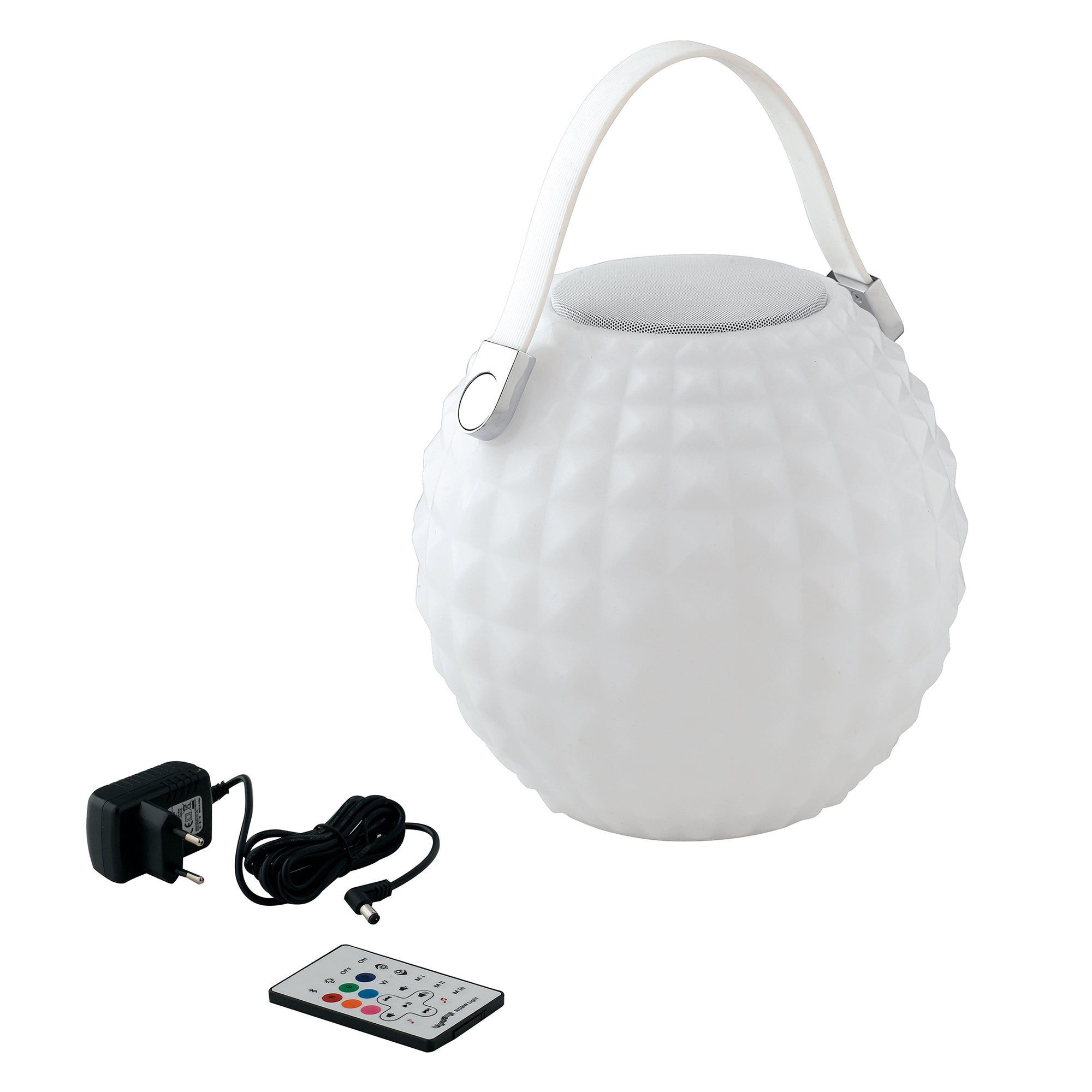 "Lampada ricaricabile GECO con speaker bluetooth RGB con telecomando"