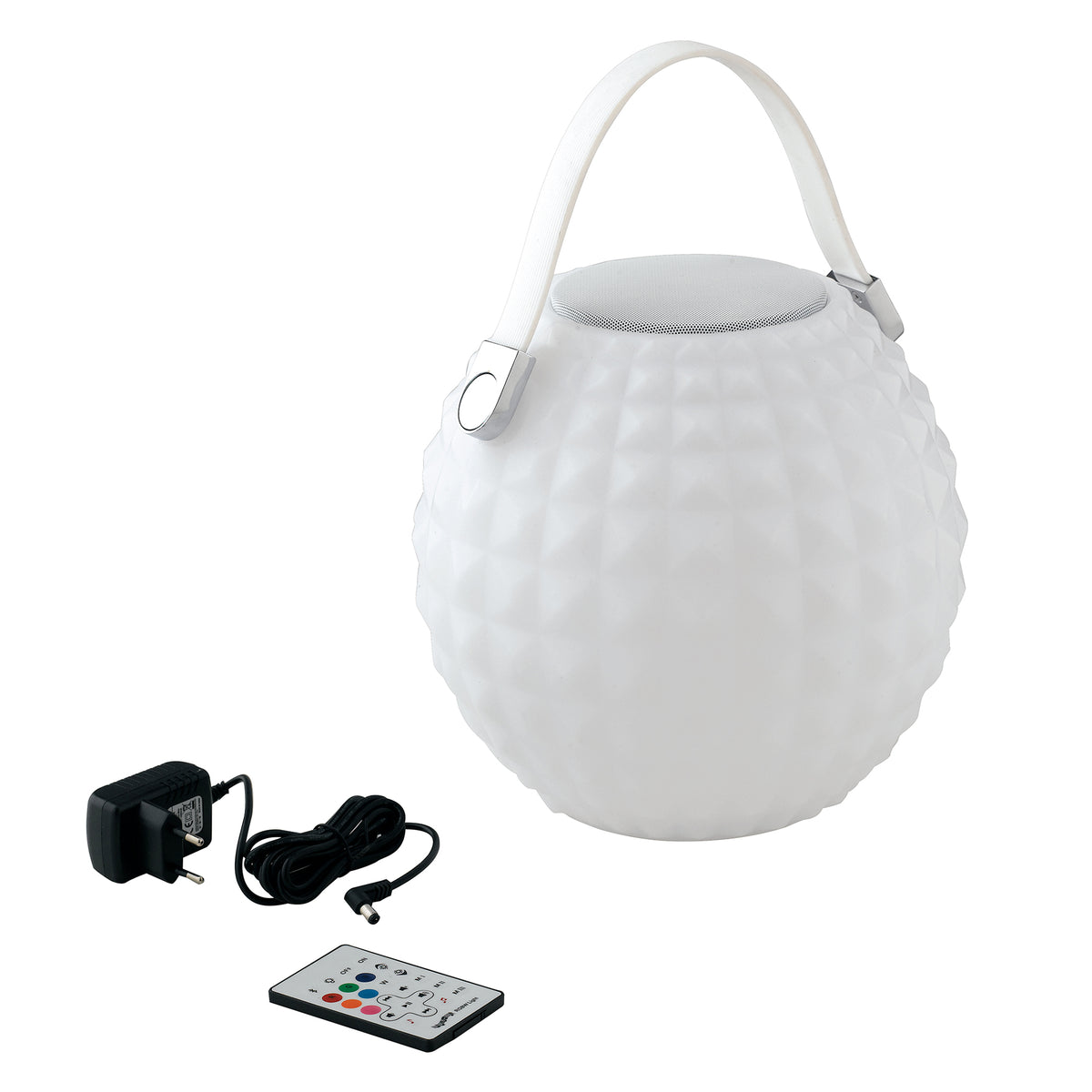 "Lampada ricaricabile GECO con speaker bluetooth RGB con telecomando"