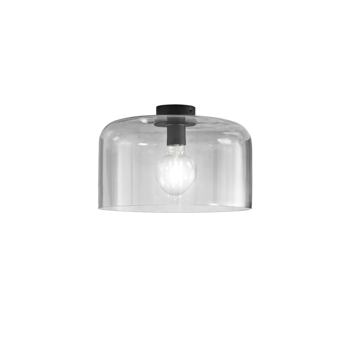 "Plafoniera GIBUS in vetro grigio 35 cm. Ø"