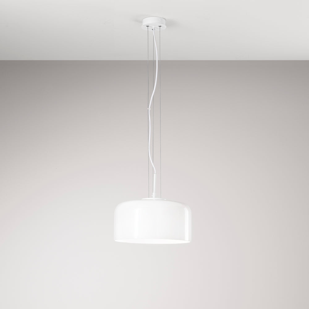 SOSPENSIONE GIBUS BIANCA 1XE27 30X30X150CM